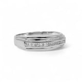 14K White Gold Channel Set Natural Diamond Wedding Ring