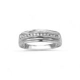 14K White Gold Channel Set Natural Diamond Wedding Ring