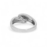 14K White Gold 0.30 Carat Slant Textured Wedding Diamond Ring