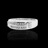 14K White Gold 0.65 Carat Two Row Wedding Diamond Ring