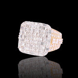 14K Yellow Gold 3.48 Carat Natural Diamond Square Cluster Ring