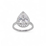 18K White Gold Teardrop 3.79 Carat Wedding Lab Diamond Ring