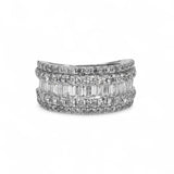 14K White Gold 3.12 Carat Multi Row Anniversary Diamond Ring