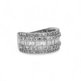 14K White Gold 3.12 Carat Multi Row Anniversary Diamond Ring