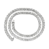 14K White Gold Graduated Diamond Tennis Chain 51 Gr