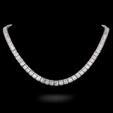 14K White Gold Graduated Diamond Tennis Chain 51 Gr