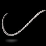 14K White Gold Graduated Diamond Tennis Chain 51 Gr