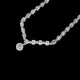 14K White Gold 3.02 Carat Riviera Pendant Necklace