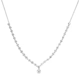 14K White Gold 3.02 Carat Riviera Pendant Necklace