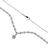 14K White Gold 3.02 Carat Riviera Pendant Necklace