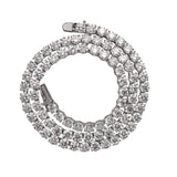 14K White Gold Prong Set 52.75 Carat Lab Diamond Tennis Necklace