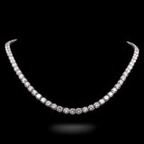 14K White Gold Prong Set 52.75 Carat Lab Diamond Tennis Necklace