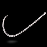 14K White Gold Prong Set 52.75 Carat Lab Diamond Tennis Necklace