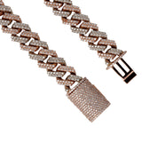 14K Two Tone Miami Cuban Link Diamond Chain 250 Gr