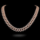 14K Two Tone Miami Cuban Link Diamond Chain 250 Gr