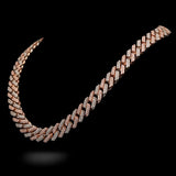 14K Two Tone Miami Cuban Link Diamond Chain 250 Gr