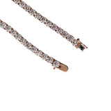 14K Rose Gold Prong Set 71.80 Carat Lab Diamond Tennis Chain