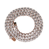 14K Rose Gold Prong Set 71.80 Carat Lab Diamond Tennis Chain