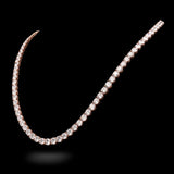 14K Rose Gold Prong Set 71.80 Carat Lab Diamond Tennis Chain