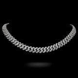 14K White Gold Miami Cuban Link Diamond Chain 130 Gr