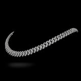 14K White Gold Miami Cuban Link Diamond Chain 130 Gr