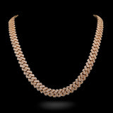 14K Yellow Gold Miami Cuban Link Diamond Chain 34 Gr