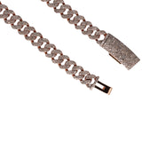 14K Rose Gold Miami Cuban Link Diamond Chain 63 Gr