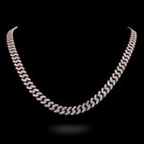 14K Rose Gold Miami Cuban Link Diamond Chain 63 Gr