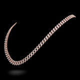 14K Rose Gold Miami Cuban Link Diamond Chain 63 Gr