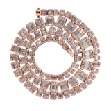 14K Rose Gold Graduated Diamond Tennis Chain 81 Gr