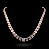 14K Rose Gold Graduated Diamond Tennis Chain 81 Gr