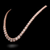 14K Rose Gold Graduated Diamond Tennis Chain 81 Gr