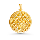 14K Yellow Gold Power Symbol Pendant | 5.00 Carat Round-Cut Diamond
