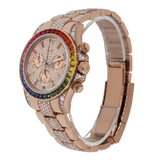 Rolex Cosmograph Daytona - Factory Diamond Rainbow Edition Rose Gold Watch 116595RBOW