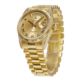 Rolex Day-Date 36 - President Gold Diamond Champagne Roman Dial Watch 118338
