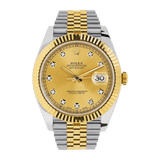 Rolex Datejust 41 - Diamond Champagne Dial Steel and Yellow Gold Watch 126333