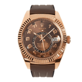 Rolex Sky-Dweller - Brown Rubber Chocolate Arabic Dial Watch 326135