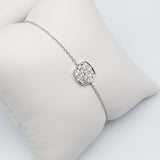 14K White Gold Timeless Square Pave Round Diamond 0.69 ctw. Bracelet