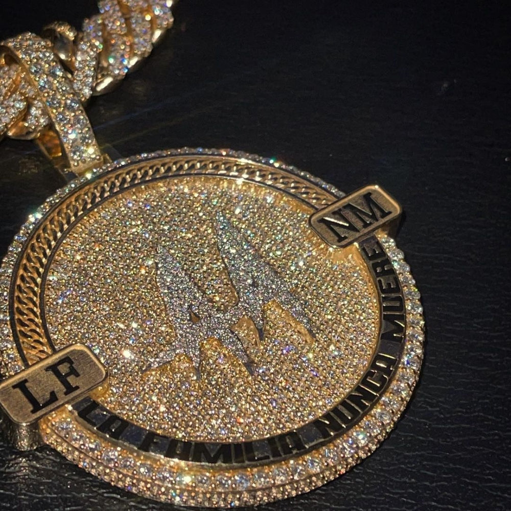 Anuel AA Hasta La Muerte Custom Diamond Round Pendant