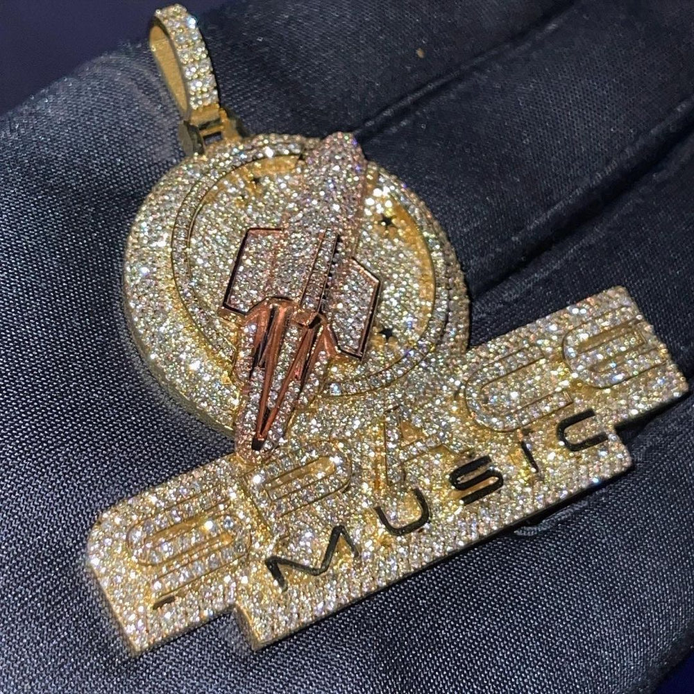 Space Music Gold Diamond Pendant