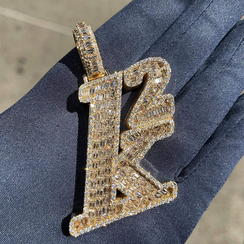 K2 Solid Gold Natural Diamond Pendant