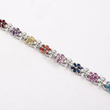 14K WHITE GOLD INFINITY COLOR FLOWER 23.00 CTW. DIAMOND BRACELET