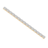 14K Yellow Gold Halo Tennis Square Link Baguette & Round Diamond 9.42 ctw. Bracelet