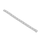 14K White Gold Tennis Square Link Baguette & Round Diamond 9.89 ctw. Bracelet