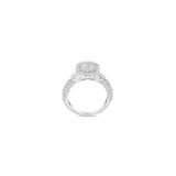 14K White Gold Rectangular Head Cluster 2.25 ctw. Round Diamond Ring