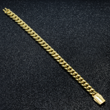 10K Yellow Gold Semi Hollow Miami Cuban Link Bracelet 10.00 mm