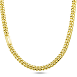 10K Yellow Gold Semi Hollow Miami Cuban Link Chain 8.00 mm