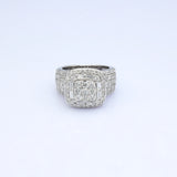 14K White Gold Jumbo Square Style 5.19 ctw. Baguette & Round Diamond Ring