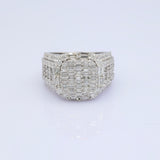 14K White Gold Cluster Square Style 3.92 ctw. Baguette & Round Diamond Ring