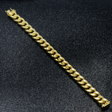 10K Yellow Gold Semi Hollow Miami Cuban Link Bracelet 13.00 mm